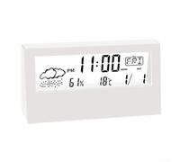 Horloge électronique thermohygromètre avec alarme et surveillance météo en temps réel (blanc)