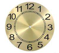 Horloge en aluminium de 243 mm pour cadran pour maison, atelier, construction avec chiffres arabes et trou de tige de 10 mm (doré)