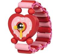Horloge en bois - bracelet élastique avec aiguilles mobiles assorties