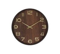 - Horloge en bois - Diam 38 cm - Marron foncé