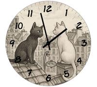 Horloge en verre chats de Paris