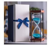 Horloge en verre de 30 Minutes, horloge sable, artisanat, décoration for la maison, l'étude et le bureau, cadeau créatif Regalo Di Natale(Blueblue Cyan)
