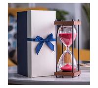Horloge en verre de 30 Minutes, horloge sable, artisanat, décoration for la maison, l'étude et le bureau, cadeau créatif Regalo Di Natale(Red)