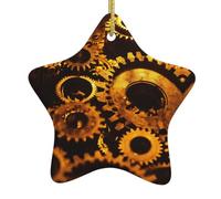 Horloge engrenages en bronze avec impression siècle - Ornements de Noël à suspendre pour sapin de vacances - Décoration de fête à la maison