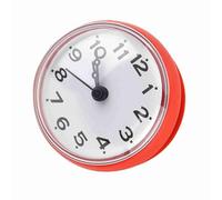 Horloge étanche, Horloge de Salle de Bain, Horloge étanche Silencieuse à Balayage ABS à la Mode pour Salle de Bain ou Cuisine (Rouge)