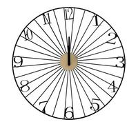 HOME DECO FACTORY Horloge murale HO2922 filaire métal noir 50 x 2 x 50 cm – Idée cadeau
