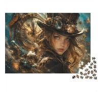 Horloge Fille Steampunk Puzzle, 1000 Pièces pour Adultes Haute Qualité