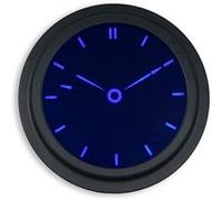 Fishtec - Horloge Murale Digitale Lumineuse LED - Silencieuse sans Tic Tac - Heures Et Minutes - Design Moderne avec Sonnerie Carillon Big Ben Désactivable - Ø 35,5 cm - LED Bleu - Bleu & Noir