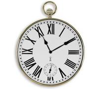 FISHTEC Horloge gousset vintage - Radio-pilotée, chiffres romains, lecture facile - Dorée - Ø 30 cm