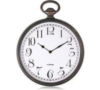 Fishtec - Horloge Murale Design - Montre Gousset Vintage - Lecture Facile avec Ses Grands Chiffres - Convient pour la Cuisine, Bureau, Salon 30 CM - Noir & Cuivre