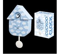 FISURA - Horloge Coucou Bleue avec Nuages. Horloge Murale. Horloge Murale Originale pour Cadeau. 3 Piles AA Non incluses. Dimensions : 21,5x8x41,5 cm. Plastique ABS.