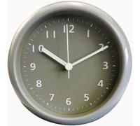 Horloge fonctionnelle à ventouse pour salle de bain étanche, design silencieux pour une atmosphère paisible (tout gris)