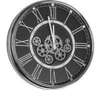 Horloge Gear 54 cm chromée fond noir - Table Passion - Noir - Plastique Noir G