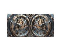 Horloge Gear Print Party Decor,Best Banner Drapeaux pour événements,Designs innovants pour les fournitures de fête d'anniversaire