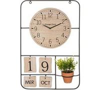 Horloge H52 Camille calendrier et plante art Atmosphera Naturel et noir G