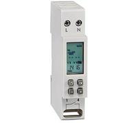 Horloge hebdomadaire Commutateur de relais, numérique, LCD, CA 220 à 240 V, 16 A, rail DIN 17,5 mm - 1 module. - Legrand 003710.