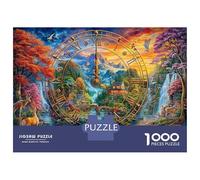Horloge insulaire Puzzle 1000 Piece pour Adultes Et Adolescents Âgés De 14 Ans Et Plus, Jeu De Défi Intellectuel Puzzles 38x26cm/1000pcs