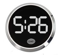 Horloge intérieure de voiture avec bouton tactile et affichage lumineux pour véhicules, motos, vélos électriques (C)