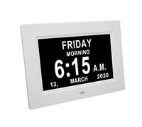 Horloge Jour Calendrier, Résolution 800 X 480 12 24 Heures Système ABS 7 Pouces Horloge électronique Jour avec Semaine Mois Non abrégé Date pour Personnes âgées pour la Maison