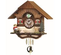 Horloge - Kuckulino - Pendulette de la Forêt Noire - Mouvement quartz et chant du coucou - Couleur noyer