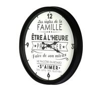 The Home Deco Factory - Horloge en plastique La vie en famille Noir G