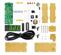Horloge LED à 4 chiffres DIY Kit de soudure avec étui Projet d'entraînement | Construisez votre propre horloge LED tout en développant des compétences pratiques en soudure et en électronique.