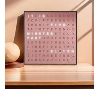 Horloge LED Lumineuse Avec Affichage Des Heures En Lettres, Horloge Électronique Bureau, Affiche L'heure À L'aide Lettres Lumineuses, Design Avec Boucle Inclinable, Pour Les Environnements Nocturnes