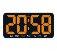 Horloge LED multifonction pour calendrier et calendrier de bureau Orange | Affiche l'heure, la date, la semaine, le mois, l'unité tout-en-un, pour une utilisation polyvalente à domicile ou au bureau