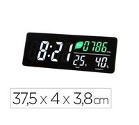 Horloge led murale ou a poser avec capteur co2, temperature et humidite 37,5x4x3,8c,