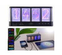 Horloge LED RVB - infactory - Tubulaire - 7 Couleurs - Ports USB-A et USB-C - Luminosité Réglable