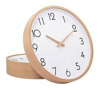 Horloge littéraire en bois massif à balayage silencieux, design simple, horloge en bois nordique, horloge murale en bois UNOIU