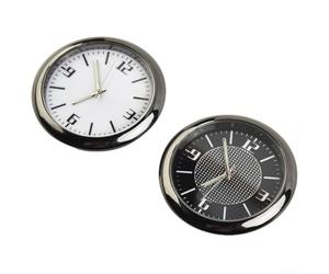 Horloge lumineuse à quartz analogique pour grille d'aération de voiture, maison, bureau, mini horloge, finition soignée, noir ou argenté, 4 x 4 cm, 1 pièce (noir)