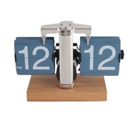 Horloge Mécanique Flip Desk, Horloge de Table Rétro Bleu 12 Heures, Automatique à Piles, Design Vintage pour Bureau et Maison - Facile à Lire, Finition Premium, Idéal (Page Bleue)