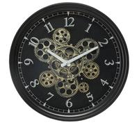 Horloge mécanique noire, métal Diamètre 37 cm Atmosphera