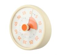 Horloge mécanique pour travaux de cuisine, étude, compte à rebours silencieux avec support pliable et trou de crochet, construction en ABS pour une utilisation durable (jaune)