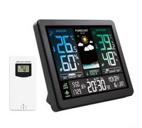 Horloge météo complète avec écran couleur avec mesures de température intérieur/extérieur et options d'alarme conviviales disponibles