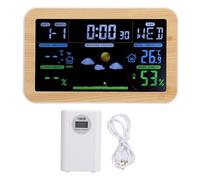 Horloge météo LCD, moniteur de température et d'humidité intérieure et extérieure avec prévisions sur 24 heures, boutons multifonctions, triple capteur, pour la maison, le garage,