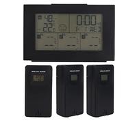 Horloge météo, thermomètre intérieur et extérieur à 3 canaux, Moniteur de température et d'humidité sans Fil, Horloge de prévision météo
