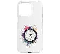 Horloge Minimaliste avec Effet Spray de Peinture Coque pour iPhone 15 Pro Max
