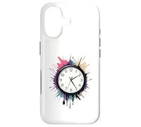 Horloge Minimaliste avec Effet Spray de Peinture Coque pour iPhone 17