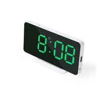 Horloge miroir à grand écran - Caractéristiques du miroir : grand écran d'affichage des chiffres clairs et de l'heure - Design élégant et beau (vert)