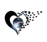 Horloge miroir en acrylique au design moderne pour la maison et le bureau, convient pour différents types de murs (noir)