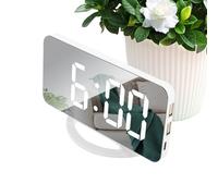 Horloge miroir | Horloge numérique LED avec luminosité automatique - Affichage électronique moderne pour bureau, chambre, salon, dortoir, université, maison - Idéal pour hommes, adolescents et