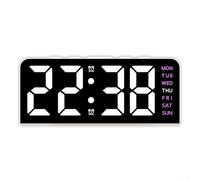 Horloge miroir LED élégante avec contrôle du son et fonctions de température en temps réel pour espaces de vie modernes (H)