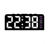 Horloge miroir LED élégante avec contrôle du son et fonctions de température en temps réel pour espaces de vie modernes (D)