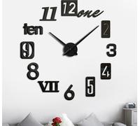 Horloge moderne murale adhésive-Noir KP16516