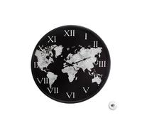 Horloge Monde métal D57 - Noir
