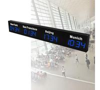 Horloge mondiale numérique à LED, affichage multiple de fuseaux horaires pour bureaux, hôtels, entreprises, villes faciles à changer, heure précise, design élégant