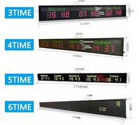 Horloge mondiale numérique LED avec télécommande, affichage de l'heure de la ville 4-5, différents modes de réglage pour hôtels et aéroports