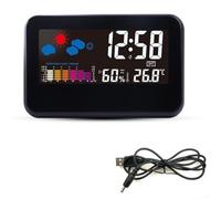 Horloge multifonction à écran couleur avec lectures de température et d'humidité pour une utilisation facile (B)